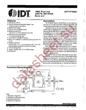 IDT71P79804S167BQI datasheet  